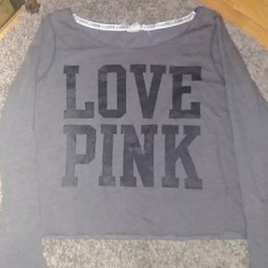 Victoria's secret pink cropped sweatshirt
